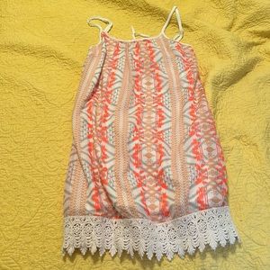 Pink tribal print mini dress